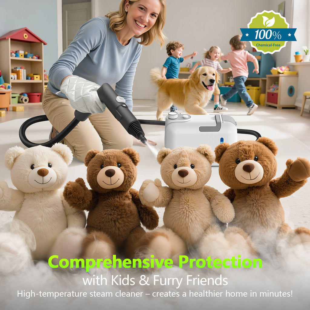 60.87OZ High-Pressure Steam Cleaner, 10S Rapid Heat-Up & 16Pcs Multi-Surface Home Use Steam Cleaner, Chemical-Free Portable Steamer for Cleaning Car Detailing, Grease, Grout, Tile, Dirt, Furniture